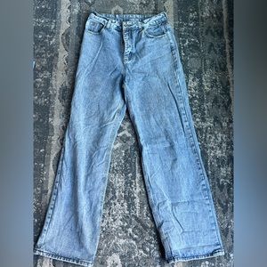 High waisted wide leg jeans